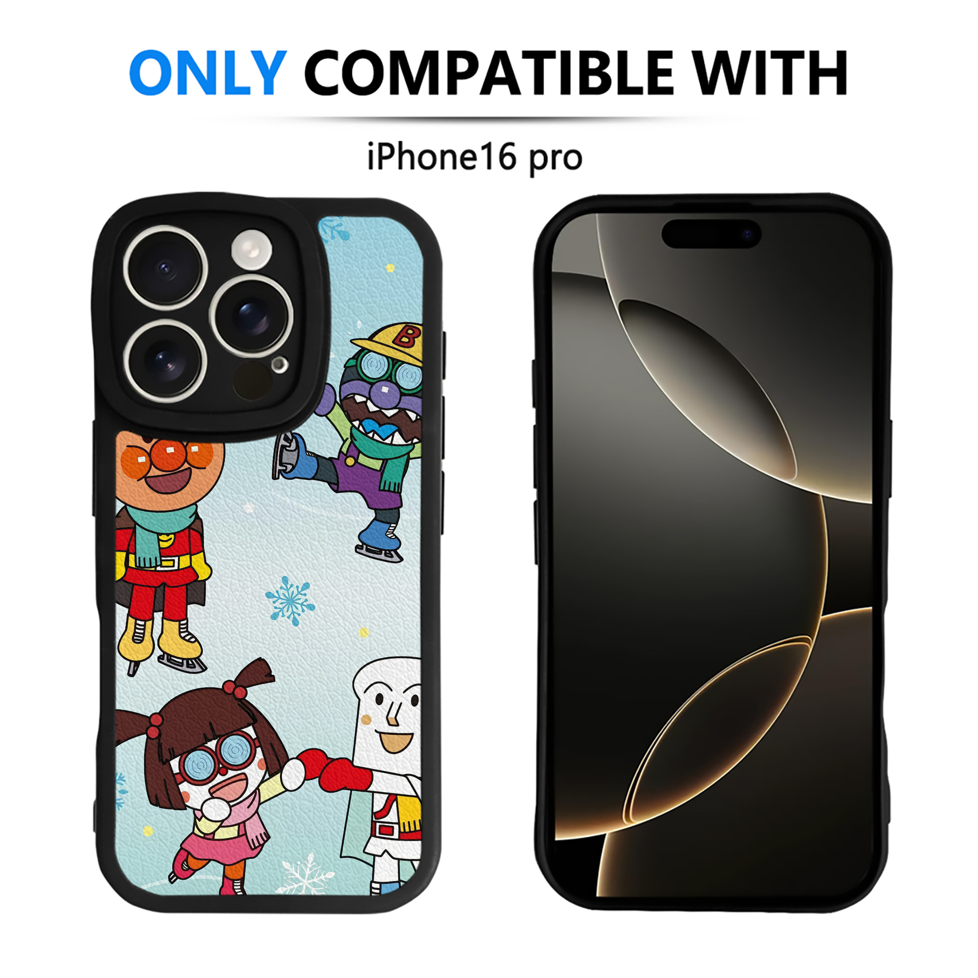 （画像用） アンパンマン Anpanman 【iPhone 16シリーズ対応】シリコンスマホケース（レザー調） 材質：シリコン